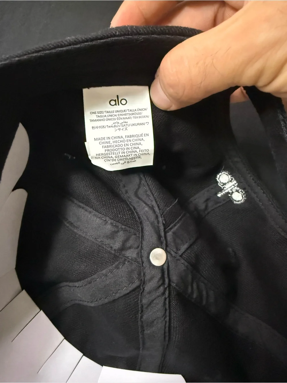 ALO Yoga Black Embroidered Logo Baseball Cap